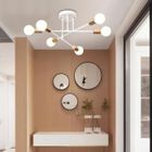 WOTTES Plafonnier Industriel 6 Lumières, Lustre Vintage Blanc Suspension Luminaire Plafonnier Industrielle pour Cuisine Restaurant