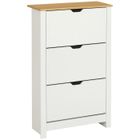 HOMCOM - meuble à chaussures - Bois - 72x26x112cm - Blanc, Bois naturel