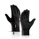BRAND Gants chauds en polaire avec écran tactile - Unisexe - Noir - Résistant à l'eau et au vent