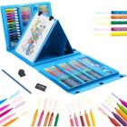 SWONUK Kit de dessin et peinture - 208PCS - Malette de coloriage complète - Pour enfants - Couleur bleu - Mixte