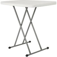 Table Pliante Ajustable - Popsmit - 76 x 50 cm - Blanc - Pour Cour Balcon Camping