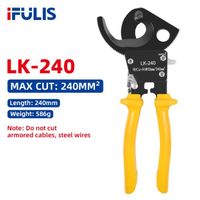 LK-240 - Coupe câble à cliquet, 400 mm2, cuivre et aluminium, outils de cisaille à cliquet, pince de coupe à