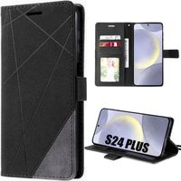 Coque pour Samsung Galaxy S24 Plus (S24+) - Protection Cuir Synthétique Anti-Rayures Noir