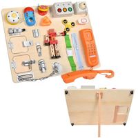 Busy Board - Tableau Montessori - Planche Activité Sensorielle Montessori pour Développer la Motricité Fine des Enfants 1 2 3 Ans