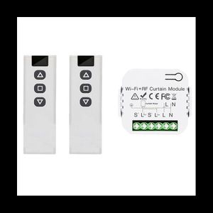 Kit Interrupteur Sans Fil Connecté Volet Roulant - Télécommande RF + Récepteur - Contrôle App & Voix - Pour Rideaux, Stores, Volets Électriques