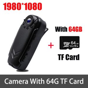 CAMÉRA MINIATURE GRIS-Mini caméra Linge portable, 1080P HD, vision nocturne, petit caméscope, vélo, sport, révélateur, enregi