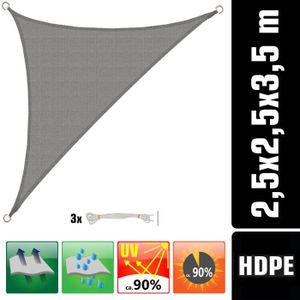 VOILE D'OMBRAGE Voile d'ombrage UV 2,5x2,5x3,5 HDPE Triangle Prote