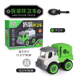 VOITURE - CAMION Assainissement-2 - Jouets de véhicules d'ingénierie pour enfants, modèle de camion de pompier, jeu de vis bri