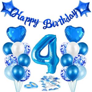 Ballon Chiffre 4 Argent (45 cm) pour l'anniversaire de votre enfant -  Annikids
