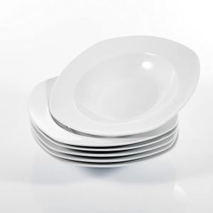 6er set-assiette profonde Coque Bol Assiettes à soupe 20 cm en porcelaine blanc