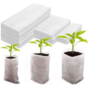POT DE GERMINATION Sac de Semis Biodegradable - AUTREMENT - BLANC - Sacs à Plante Non Tissés - 300 Pièces