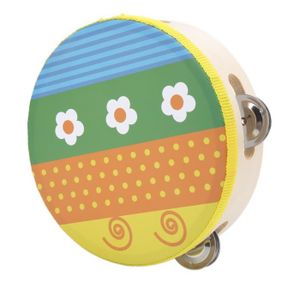 TAMBOURIN Dioche Tambourin pour enfants Jouet de tambourin de poche doux de couleur vive de tambourin d'enfants de 6 pouces pour les