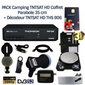 PARABOLE PACK Camping TNTSAT HD Coffret 
Parabole 35 cm 
+ 