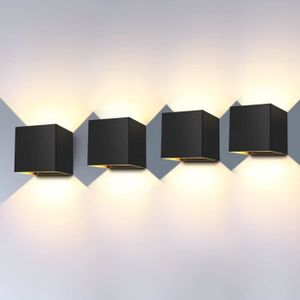 APPLIQUE EXTÉRIEURE Applique Murale LED 12W Noir - YIKXIULF - Réglable IP65 pour Intérieur/Extérieur