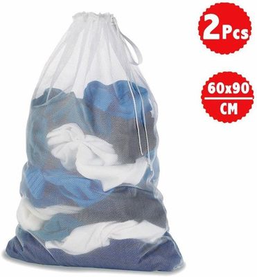 Lot De 2 Filets à Linge XXL 60 X 90 Cm - Pour Machine à Laver, Chaussures, Linge Délicat, Sous-Vêtements - Maille Fine, Fermeture Cordon