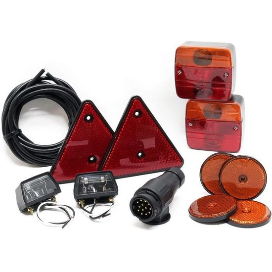 Kit éclairage LED Pour Remorque - Feux Arrière, Contour, Câble 5m, Triangle - Neuf Fristom