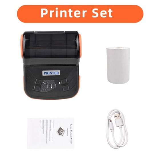 Imprimante thermique portable - PRINTER - Mini 2 pouces - Sans fil - Tickets de caisse - 58mm Imprimante thermique portable - PRINTER - Mini 2 pouces - Sans fil - Tickets de caisse - 58mm
