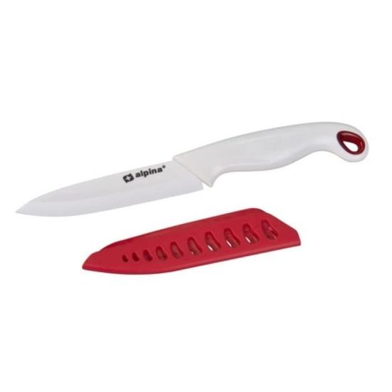 Alpina couteau de cuisine Céramique blanc/rouge 24 cm