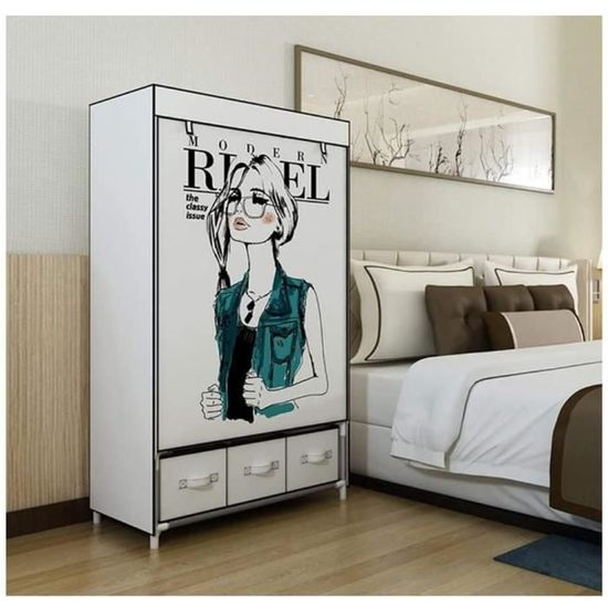 Simple Armoire avec tiroir de Rangement Meubles Armoire Fold Portable