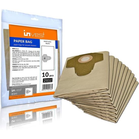 10X SACCHETTI PER aspirapolvere Parkside PNTS 1400, 1500 A1