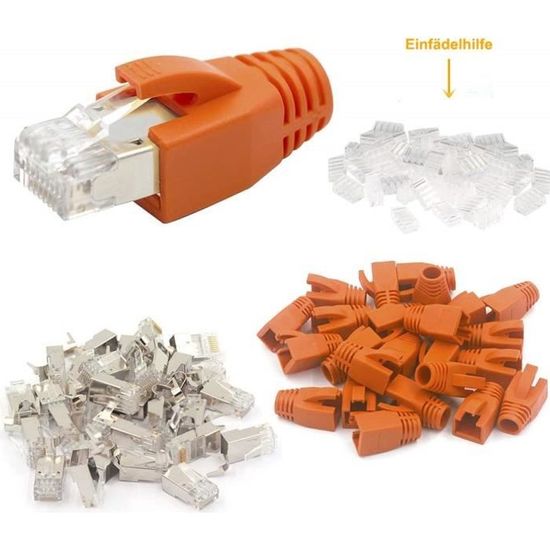 Connecteurs RJ45 CAT7 Connecteurs Modulaires RJ45 Boots Caps Only Suit pour Connecteur CAT7 50PCS 