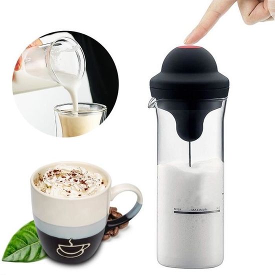 Mousseur à Lait électrique Portable - Pour Cappuccino, Latte, Chocolat Chaud - Fonctionne Sur Piles AA