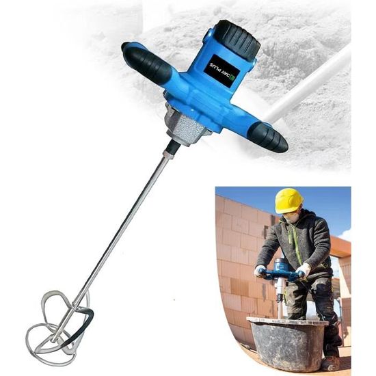 Malaxeur à Béton Et Mortier 2600W - Vitesse Réglable 0-1700 Tr/min - Garantie à Vie