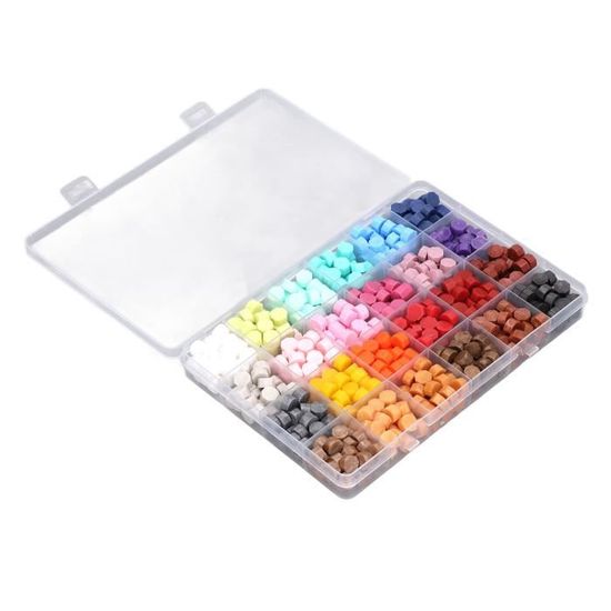Kit Sceau Cire 620 Pièces - 24 Couleurs + Tampon Iris + Chauffe-cire + Cuillère - Pour Lettres, Invitations Mariage, Noël