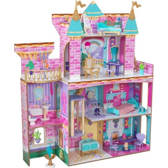 KidKraft - Maison de poupées/château Princess Party en bois avec 30 accessoires inclus