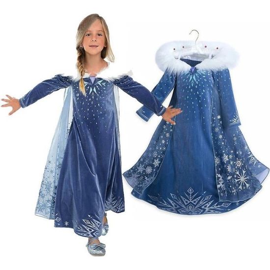 Kosplay Fille Robe de Princesse Raiponce Costume Manches Courtes Bo