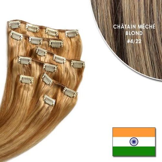 Extensions à clips naturelles REMY HAIR 56 cm chatain méché blond - Achat /  Vente perruque - postiche Extensions à clips naturell à prix discount  3760007011542 - Soldes sur Cdiscount
