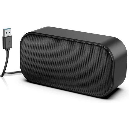 Haut-Parleurs USB Ordinateur Mini Barre De Son – Stéréo 3W – Clip & Pied – Plug & Play PC/PS4/Tablette