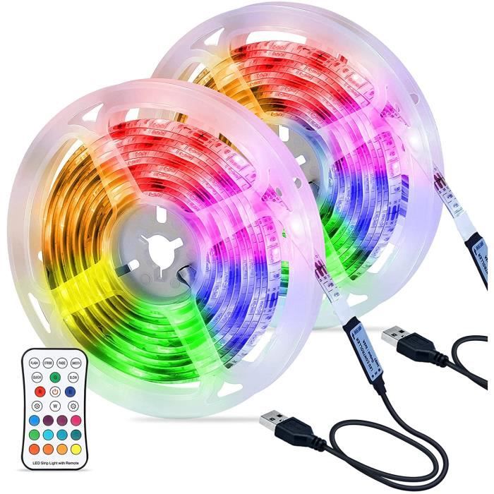 Ruban LED, Hoteril Bande LED 6M [2*3M] 5050 RGB Etanche avec