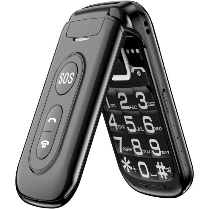 Artfone GSM Téléphone Portable Senior Débloqué avec Grandes Touches, Bouton SOS Dual-SIM, Appareil Photo, Lampe Torche et Station de