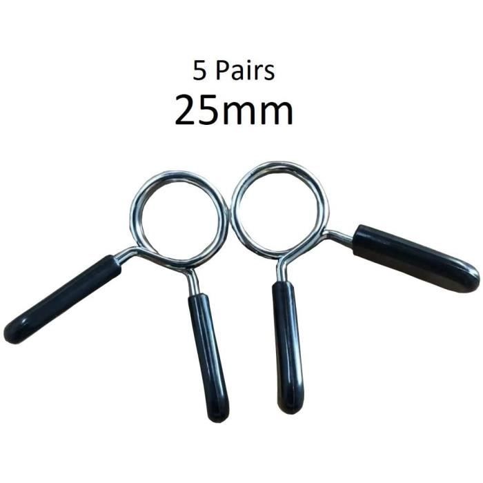 Boucle à ressort haltère pour barres olympiques, haltères, équipement de gymnastique d'haltères longs 25 mm, haltérophilie, gymnase,