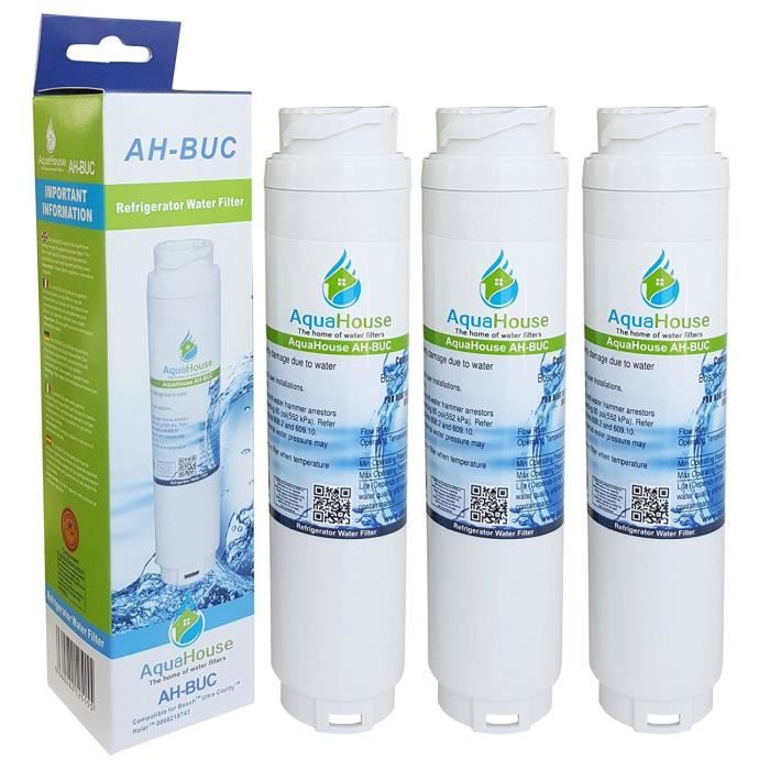 3x AquaHouse filtre à eau compatible pour Bosch Ultra Clarity 644845, Neff, Siemens, Miele, Gaggenau Réfrigérateur