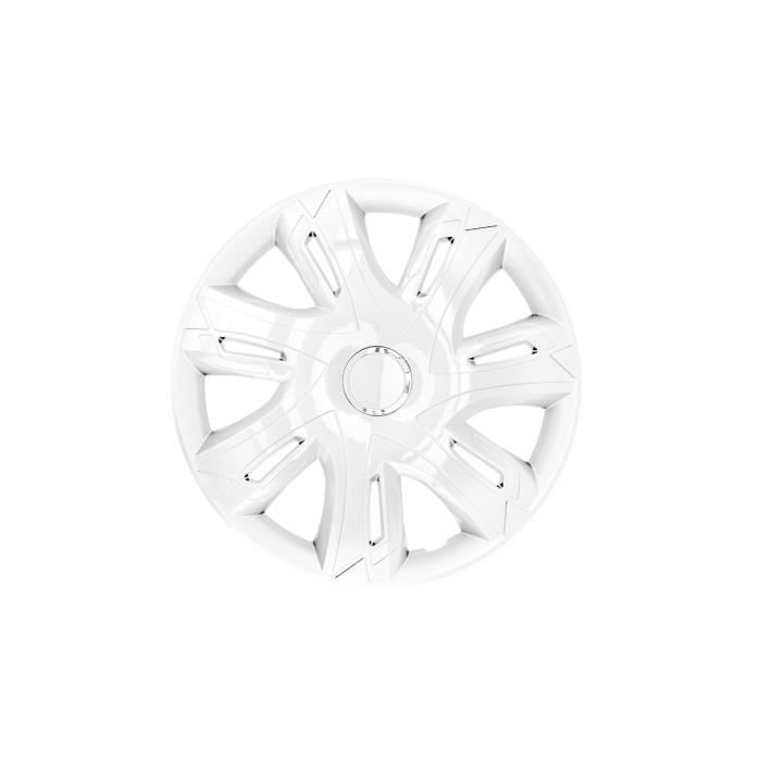 Set de 4 enjoliveurs NRM Supernova 15” blanc laqué