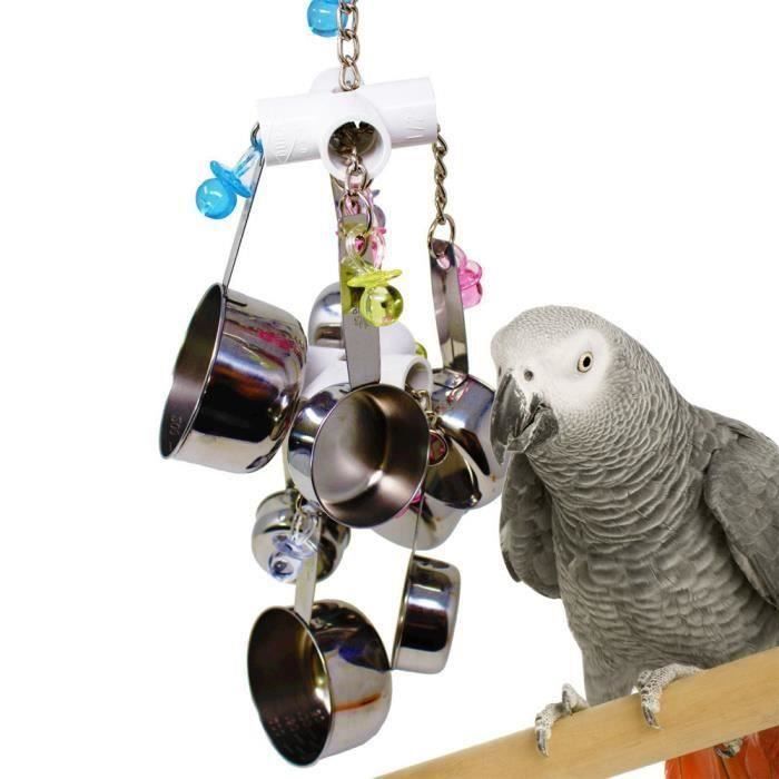 Pet Parrot Jouet de Bell Oiseau Chew Jouets avec perruche Bells Inséparable Finch Jouets Cage@CWJ80902102 Aa75372