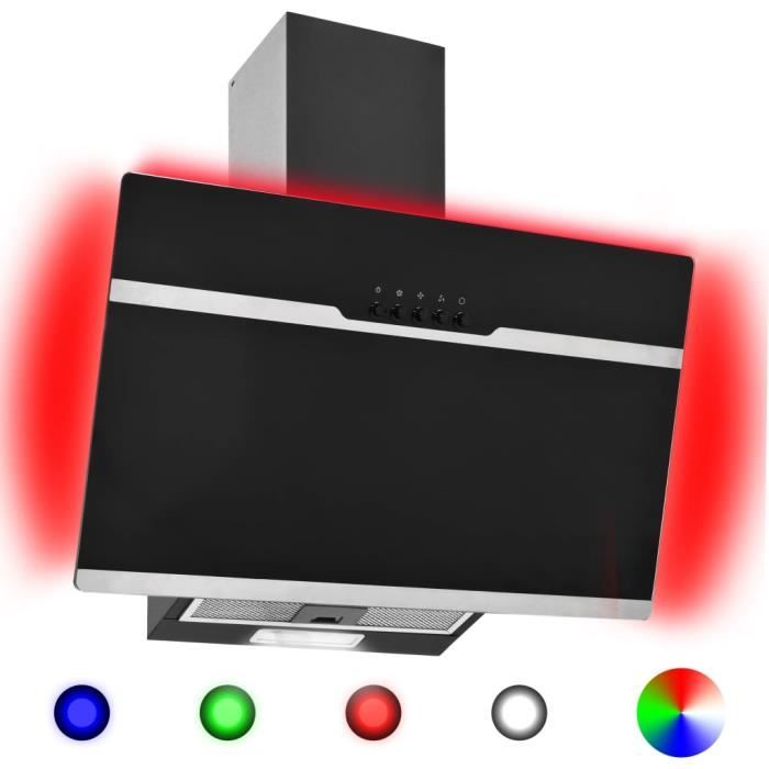 MAISON - Hotte aspirante Hotte îlot avec LED RVB 60 cm Acier inoxydable et verre trempé����4340