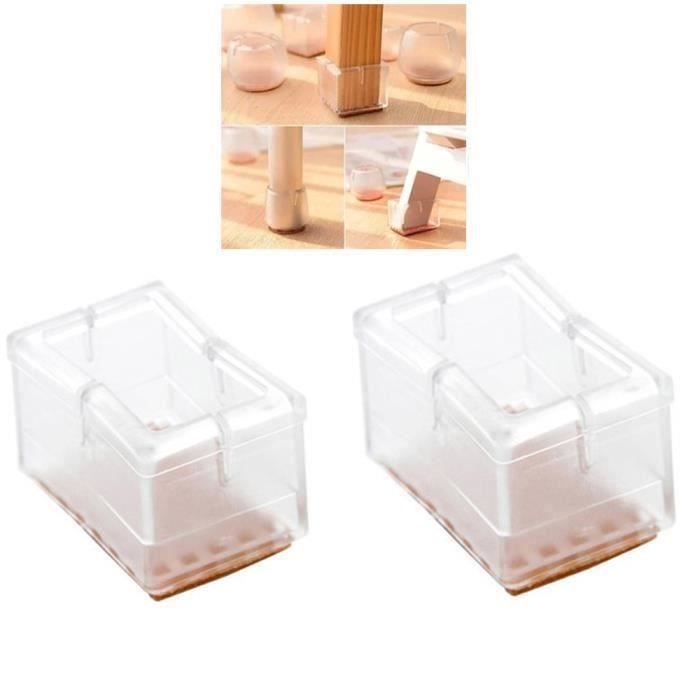 8pcs Chaise Leg Caps Pieds En Caoutchouc Tampons Protector Meubles Table Covers Rectangle