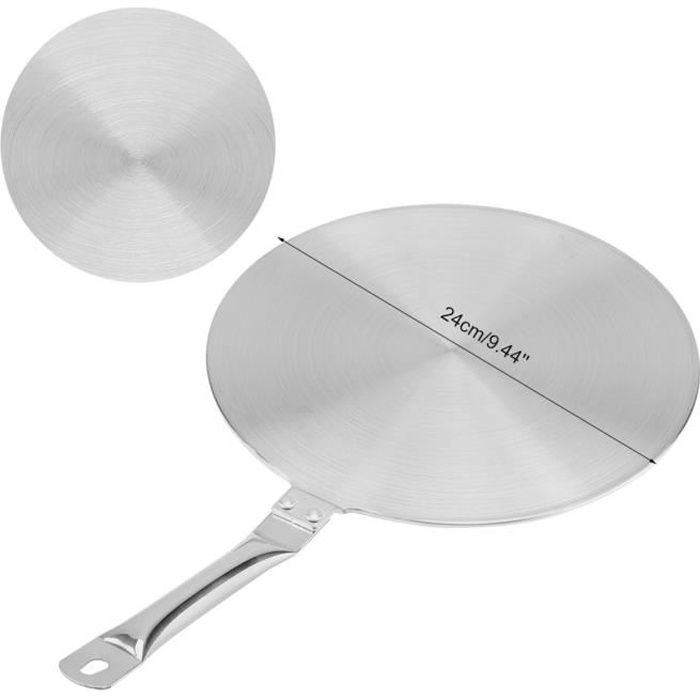 Diffuseur de Chaleur en Acier Inoxydable pour Cuisinière à Gaz à Induction Electrique 24cm pour économiser l'énergie -LON