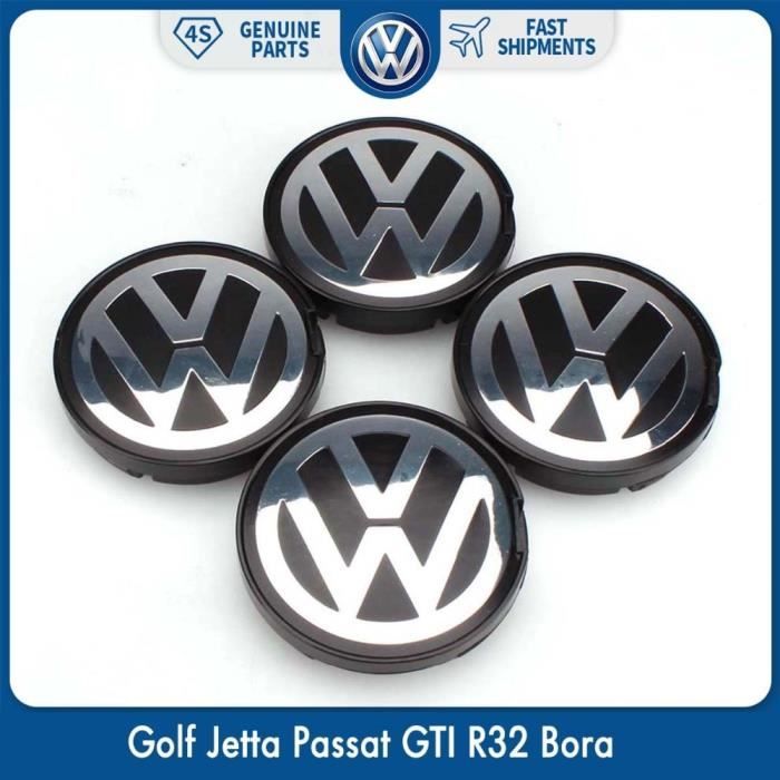 Centre de roue pour voiture avec logo Volkswagen, OEM, 55mm (6N0 601 171), couvercle cache moyeu avec emblème pour VW Golf, Jetta,