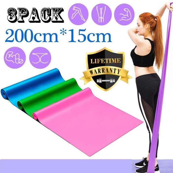 Bande de Resistance Elastique Fitness - Équipement d'Exercices pour Musculation Pilates Squat Sport Rééducation Physique et Motrice