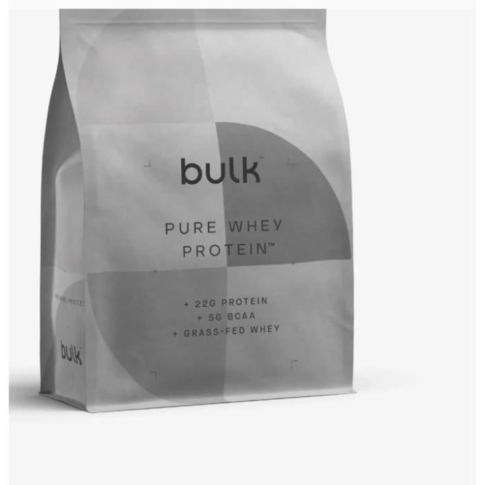 BULK - Pure Whey Protein - Protéine De Whey Lactosérum 1 kg Saveur Chocolat Blanc - Poudre 33 Portions