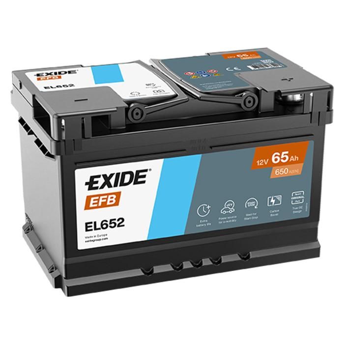 BATTERIE EXIDE EFB LB3 12V 65AH 650A 278X175X175 +D EL652