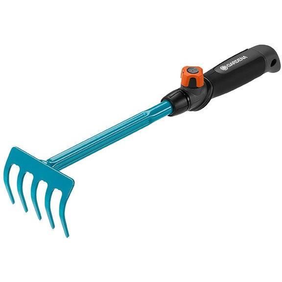Griffe à fleurs GARDENA Combisystem® - 5 dents - Acier inoxydable - Outil adapté pour ameublir et ratisser le sol (8925-20)
