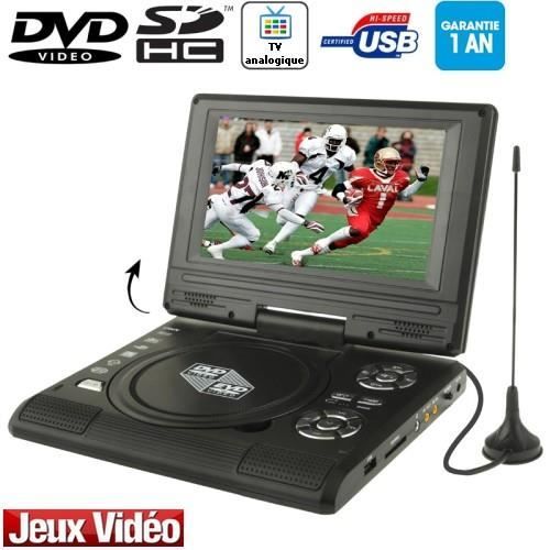 DVD/TV Portable écran 7.5p LCD (USB-SD-Jeux) Noir