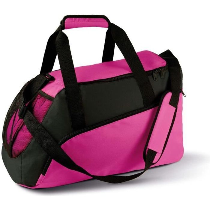 Sac de Sport Kimood 2 grandes poches - rose fuchsia/noir - TU
