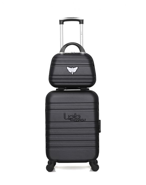LES P'TITES BOMBES Valise + Vanity Aurelia-H ABS Noir