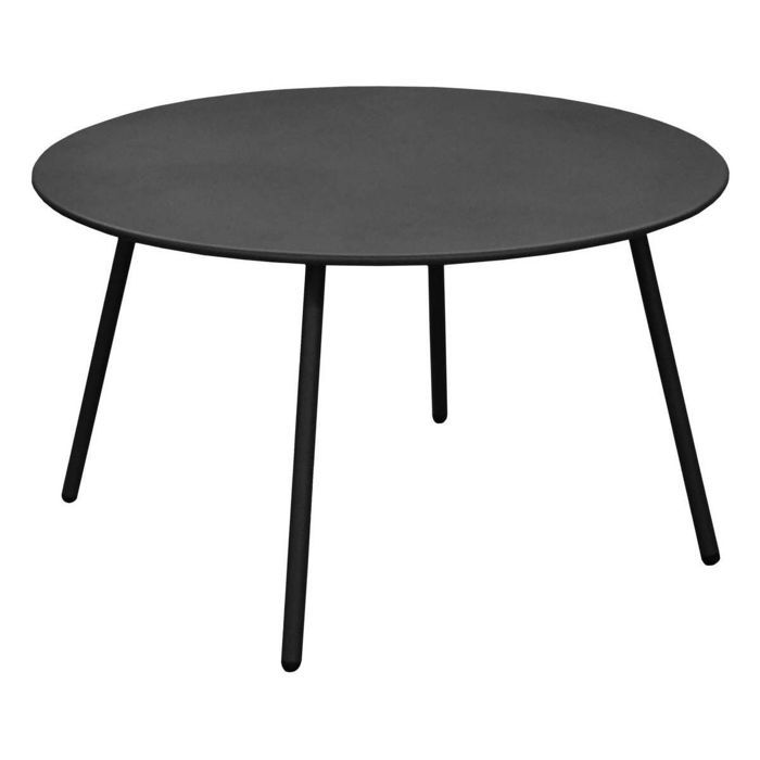 Table basse jardin ronde en acier Rio 70 cm Graphite